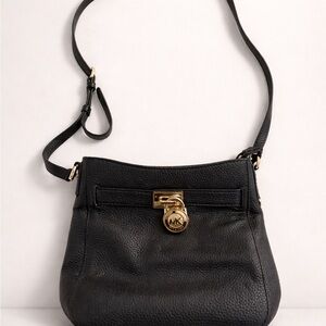 Michael Kors Black Crossbody Bag with Gold Accents